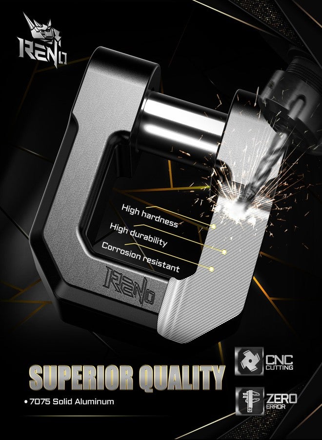 RENO 3/4" D Ring Shackle, 68,000 lbs Break Strength with 7/8" Inch Pin Universal Use with Tow Strap Winch for Off-Road Truck ATV UTV SUV Recovery Towing Trailer (Aluminum, 2 Pack, Black) - Image 2